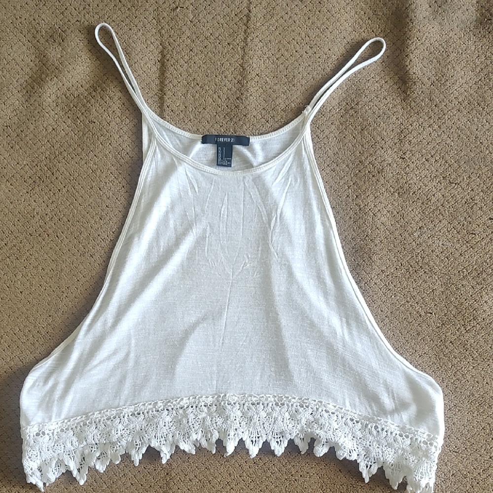 Forever 21 Cream Lace Hem Camisole